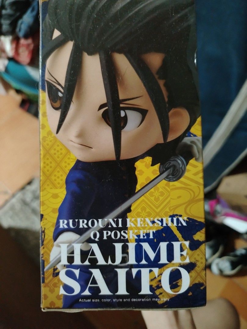 Qposket Hajime Saito (Category: Figurines & Statues) located in Manila. Submitted by epicwater.66cc65 (Listing ID 1468466559, Image 2). Description: Got it out of a random gacha at a convention MAYBE around 2023-24. Never was a fan of Rurouni Kenshin so I have never opened this box. I could open it if you chat tho..