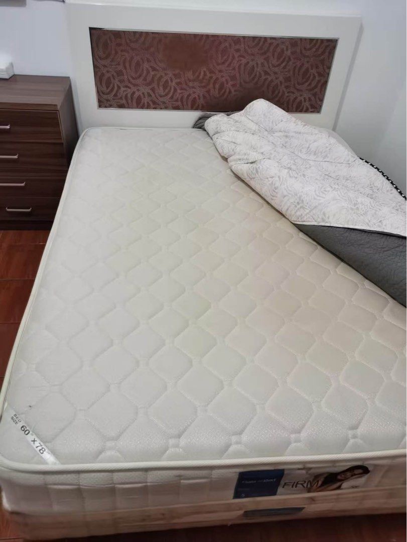 Queensize bedframe with mattress (Category: Bed Frames & Mattresses) located in Manila. Submitted by ivyfv04 (Listing ID 1468465390, Image 2). Description: Queensize bedframe with mattress Slightly used .
