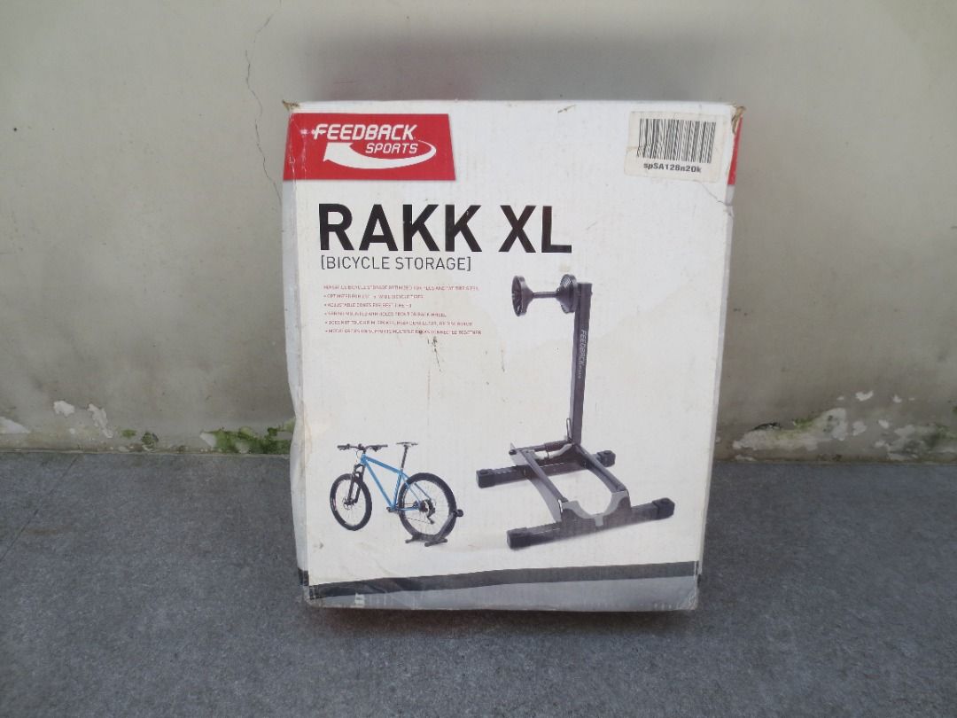 Rakk XL Bicycle Storage Stand (Category: Bicycles) located in Quezon City. Submitted by joemd.joemd (Listing ID 1468390294, Image 1). Description: - Brand new and unused Feedback Sports Rakk XL cycle storage stand - Heavy-duty parking rack can accomodate wide tires, mountain bikes, and plus bikes - Keeps bikes upright and secure in your garage, apartment, or home - Box has minor shelf wear from storage, but contents inside are completely untouche