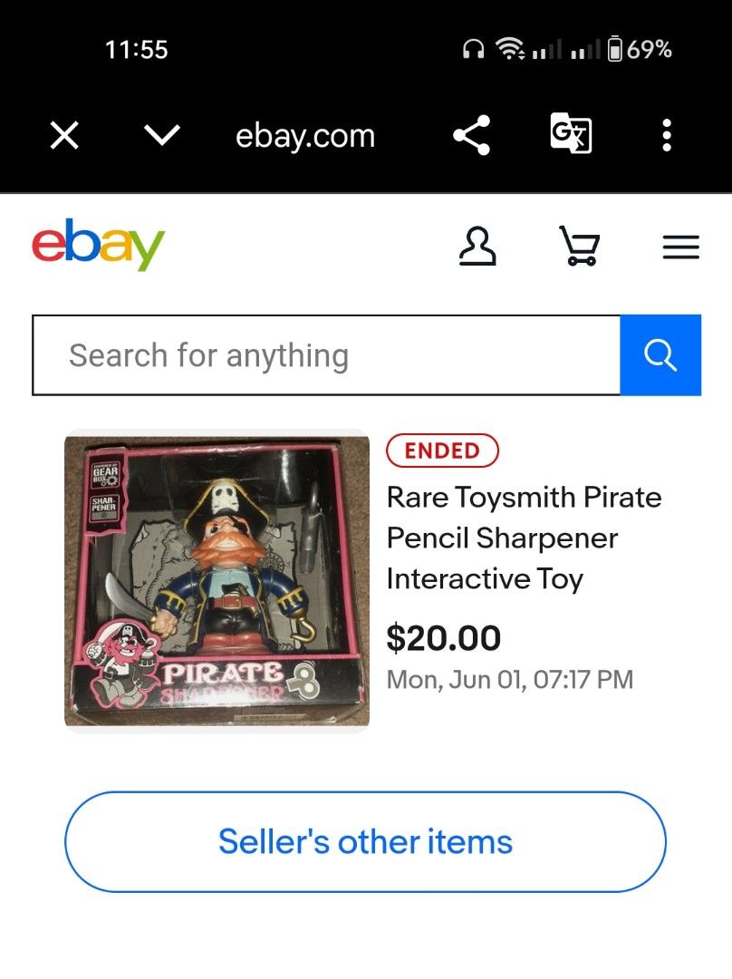 Rare Toysmith Pirate Pencil Sharpener Interactive Toy (Damage Box) (Category: Interactive Toys) located in Cavite. Submitted by taro_sakamoto_23 (Listing ID 1468451364, Image 3). Description: .