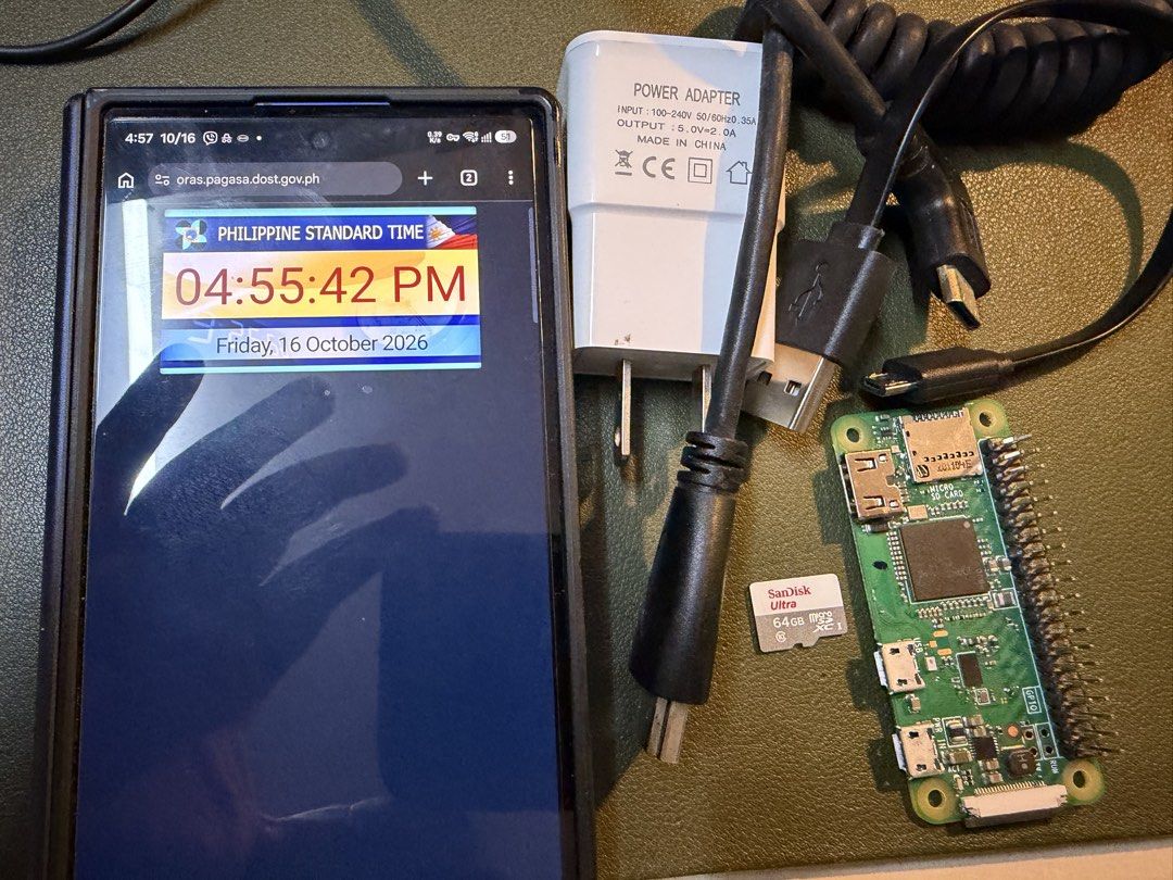 Raspberry Pi Zero W with SD card and others (Category: Computer Parts) located in Cabanatuan. Submitted by gentlefalcon.1e1a6b (Listing ID 1468361729, Image 1). Description: - Model: Raspberry Pi Zero W V1.1 - Ports: Micro USB and mini HDMI ports - Condition: Compact green circuit board with original markings - Perfect for: Mini PC, IoT projects, and DIY electronics - Used as SMB file share server Inclusions -64gb Sandisk SD Card (used) - 1x 5v2a