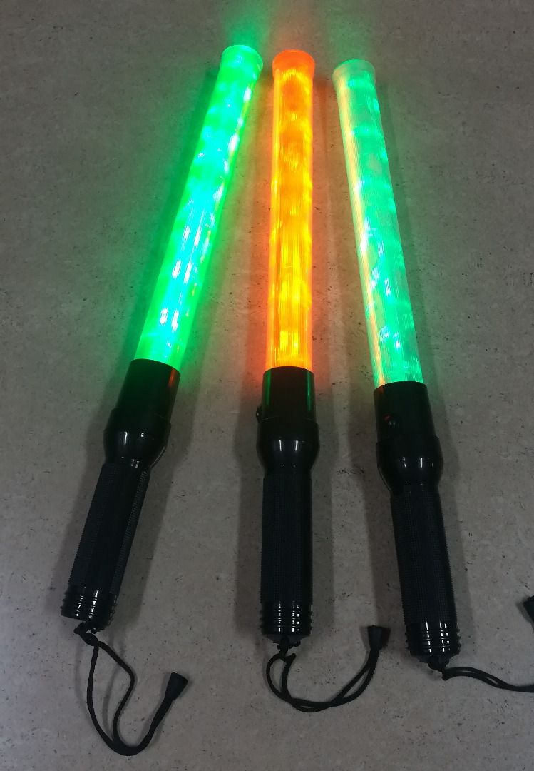 Rechargeable Safety LED Traffic Baton Handheld (Category: Industrial Equipment) located in Manila. Submitted by liincee (Listing ID 1468295546, Image 3). Description: One color greeen and orange Two color/ Changing color green-orange Material: PC Size: 55cm length Rechargeable LED light With charger Blinking and steady light Easily readable and eye-catching It is applicable for traffic control, emergency signaling, security purpose and police dep