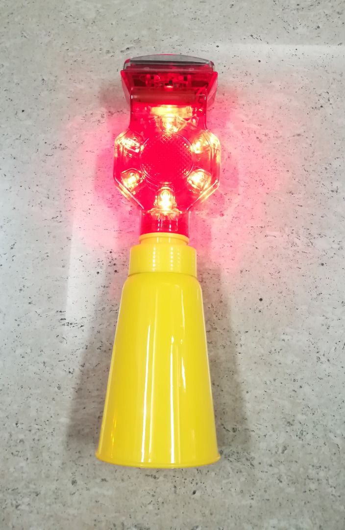 RED Solar Warning Light Barricade Blinker Light BL-1140S (Category: Industrial Equipment) located in Manila. Submitted by liincee (Listing ID 1468324989, Image 1). Description: Color: Red Model: BL-1140S Size: 12 inches x 3.5 inches Solar Panel: 5V,0.3W Battery:2.4V/800mAh Working times: 60FPM LED: Dia 5mm, 6pcs Visual distance: >800m Waterproof: IP54 Pivoting Dual LED lens flashes 180 times per minute for high visibility Perfect for marking road