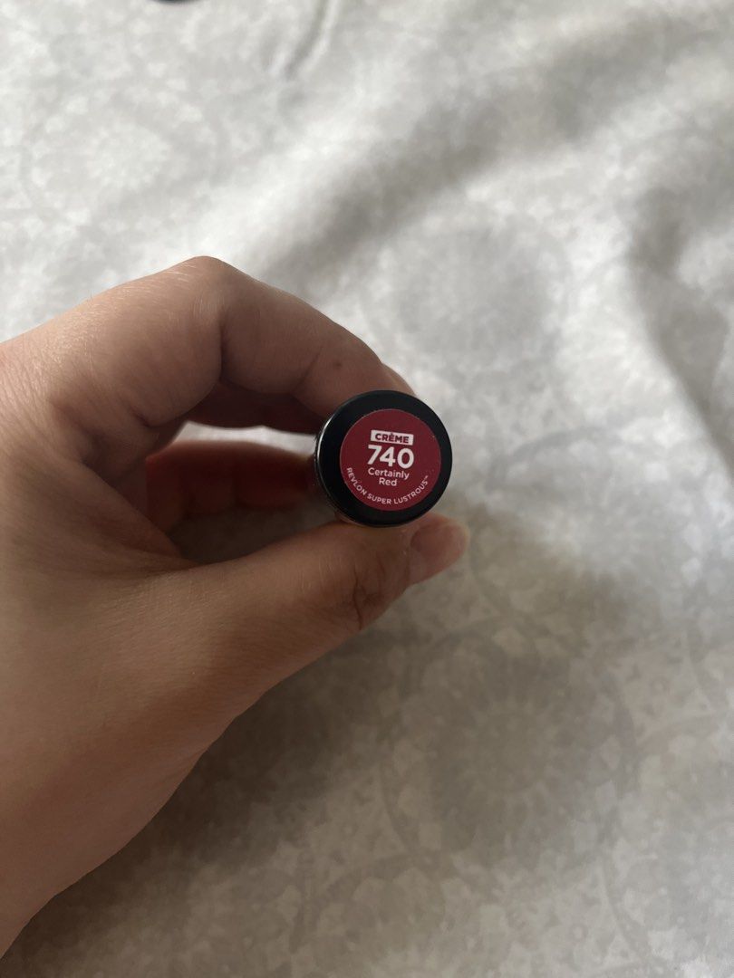 Revlon Super Lustrous Lipstick Certainly Red 740 (Category: Makeup) located in Manila. Submitted by dominique_737 (Listing ID 1468498650, Image 2). Description: Revlon lipstick in shade 740 Certainly Red. Crème finish. Brand new tube, completely sealed in original plastic wrap. Vibrant red colour for everyday wear or special occasions. Standard lipstick size..