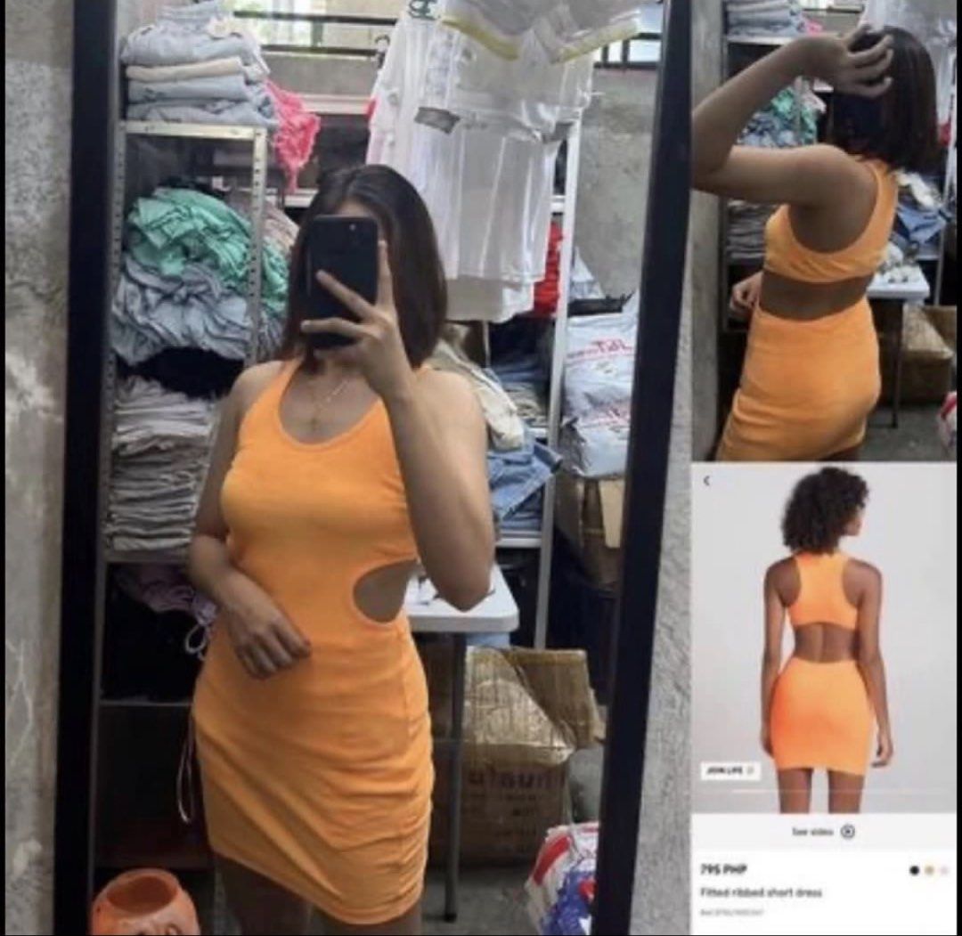 Ribbed Short Dress Cutout Back (Category: Dresses) located in Marikina City. Submitted by jessylady10 (Listing ID 1468381510, Image 2). Description: - Style: Fitted ribbed short dress with racerback top - Details: Trendy side cutouts and open back - Fit: Comfortable stretch fabric that hugs the body S-M - Colors Available: Pink and orange - Condition: Brand new - Perfect for: Casual day outs, dates, or parties Gcash payment, lalamove delivery. .