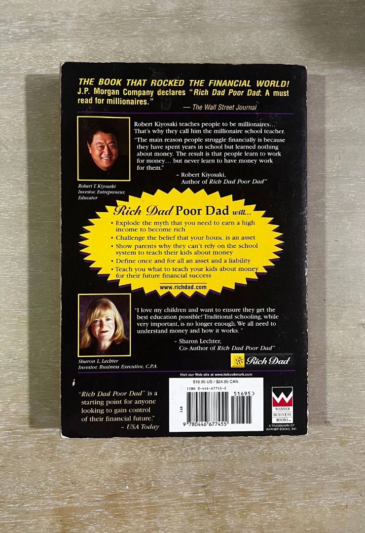 Rich Dad Poor Dad by Robert T. Kiyosaki (Category: Storybooks) located in Pasig City. Submitted by murphy.reads (Listing ID 1468372213, Image 2). Description: .