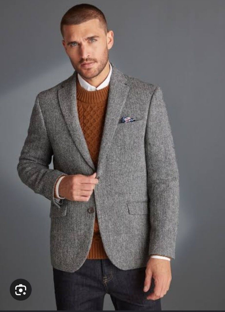 Richard James savile row gray Tweed Blazer Jacket (Category: Coats, Jackets and Outerwear) located in Manila. Submitted by PrinceDani.Clothing (Listing ID 1468337011, Image 2). Description: Richard james savile row gray tweed blazer Medium fit 20in width 29in length 17in shoulder 22.5in sleeves excellent condition .