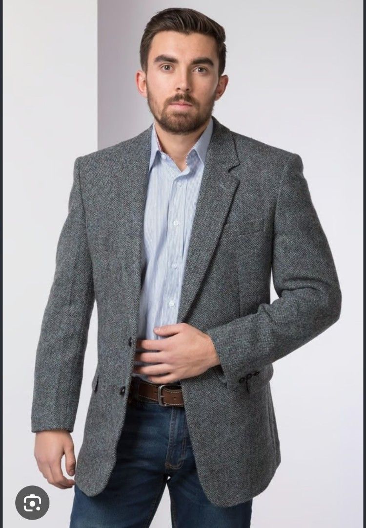 Richard James savile row gray Tweed Blazer Jacket (Category: Coats, Jackets and Outerwear) located in Manila. Submitted by PrinceDani.Clothing (Listing ID 1468337011, Image 1). Description: Richard james savile row gray tweed blazer Medium fit 20in width 29in length 17in shoulder 22.5in sleeves excellent condition .
