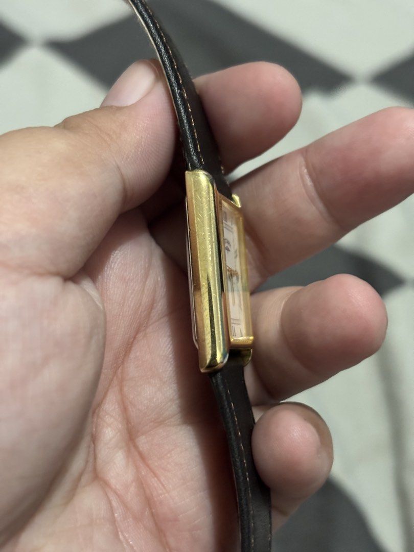 Rotary Roman Dial (Category: Men's Watches) located in Manila. Submitted by timelesswatchbyclaaa2.0 (Listing ID 1468370808, Image 2). Description: 26x33mm Sign of use Replace strap Scratches on glass Faded gold to at lugs As is.