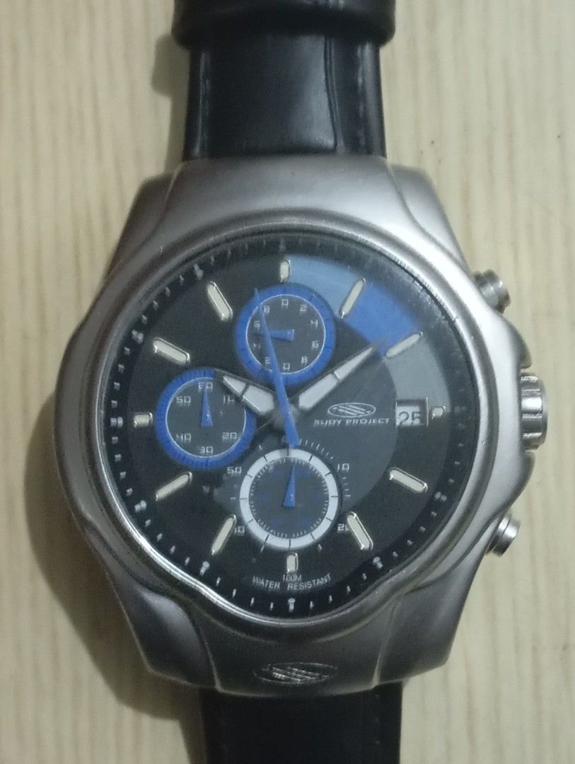 Rudy project chronograph (Category: Men's Watches) located in Las Pinas. Submitted by quick_deals_great_finds2 (Listing ID 1468442537, Image 2). Description: Original good working condition Quartz chronograph with battery 40mm.