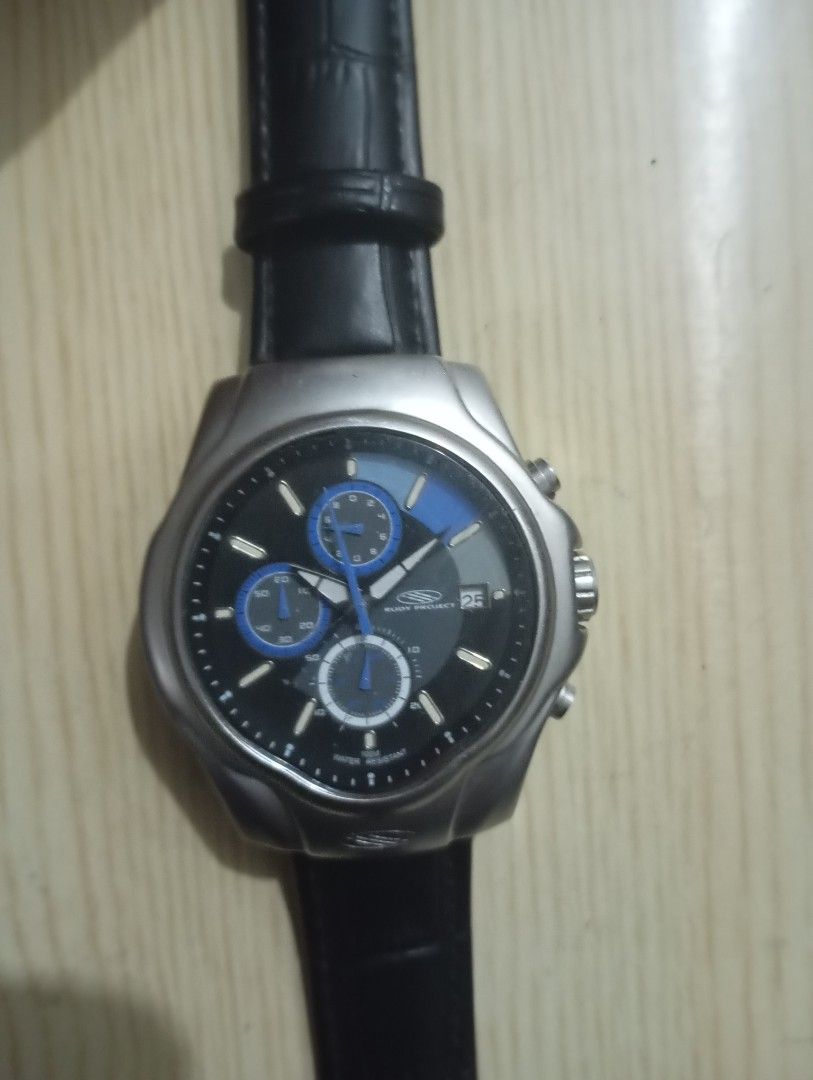 Rudy project chronograph (Category: Men's Watches) located in Las Pinas. Submitted by quick_deals_great_finds2 (Listing ID 1468442537, Image 1). Description: Original good working condition Quartz chronograph with battery 40mm.