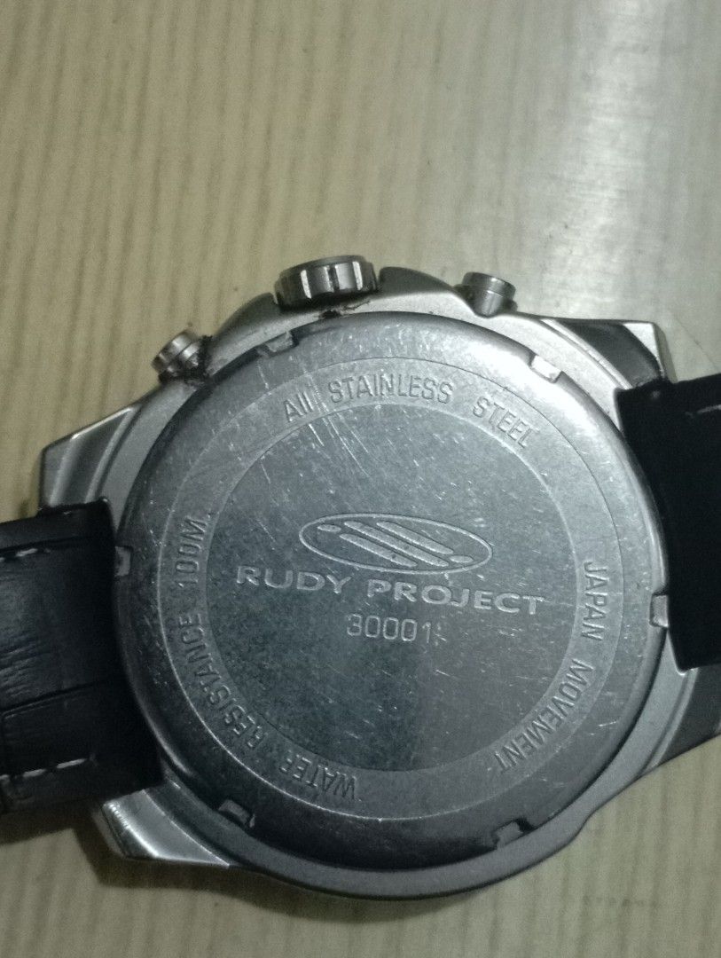 Rudy project chronograph (Category: Men's Watches) located in Las Pinas. Submitted by quick_deals_great_finds2 (Listing ID 1468442537, Image 3). Description: Original good working condition Quartz chronograph with battery 40mm.