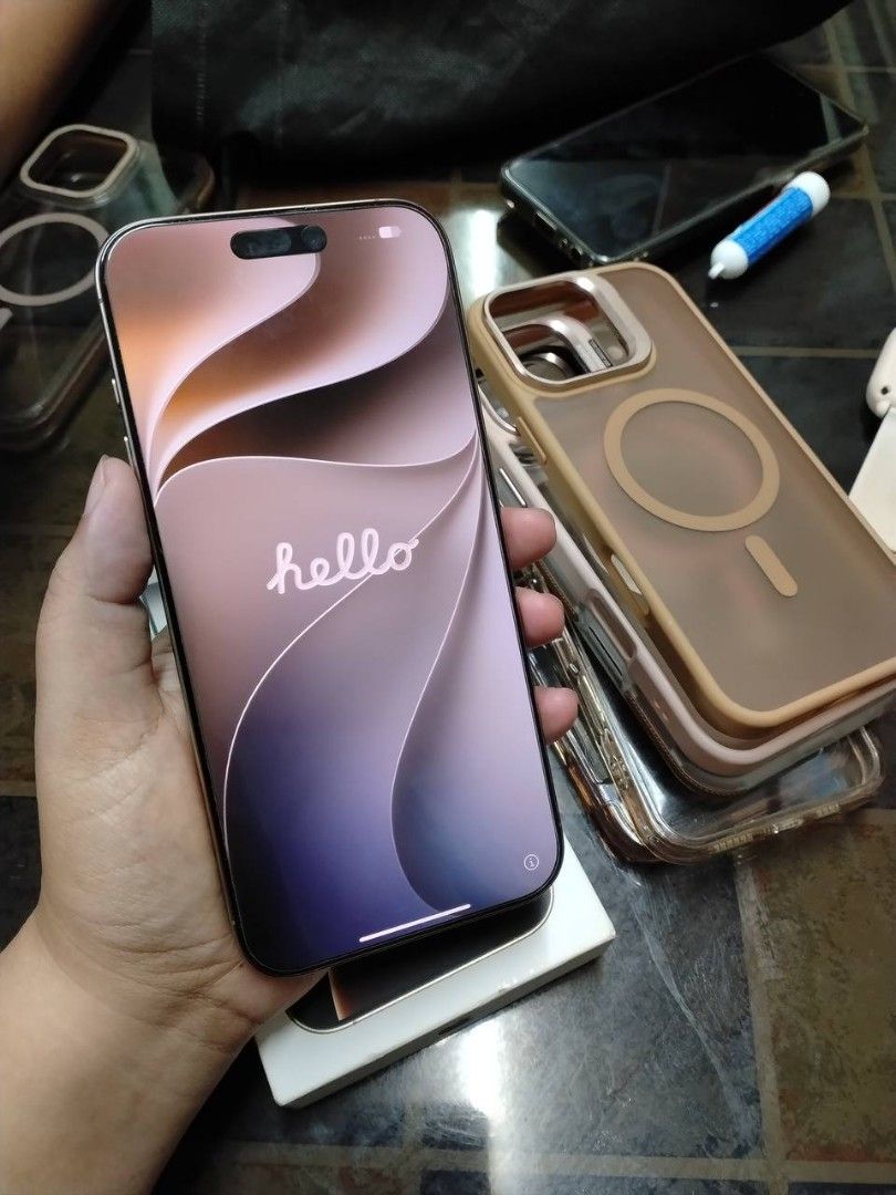 RUSH!! iPhone 16 Pro Max 256GB (Category: iPhone 16 Series) located in Binan City. Submitted by raerae53 (Listing ID 1468360936, Image 1). Description: iPhone 16 Pro Max – 256GB Dessert Titanium - with box (Same IMEI) & Original Cord - Underwarranty (Expired 12/04/26) - Battery health: 98% - iOS 27.0.1 last updated - ZP/A & NTC approved (Local Variant) - Openline and No History of Repair - No Issue and no dents - Free case Price Negotiable for su