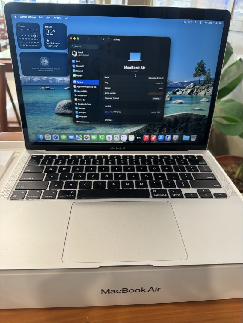 RUSH MacBook Air M1 Complete (Category: Laptops & Notebooks) located in Manila. Submitted by floweroniz (Listing ID 1468492853, Image 2). Description: MACBOOK AIR M1 ₱25,499 FIXED! • Apple M1 Chip • 8GB Unified Memory • 256GB SSD Storage • Battery Health: 82% • Battery Cycle Count: 417 • PP/A Philippines Variant ✔️ All functions working ✔️ Super minor cosmetic signs of usage (see all pics) ✔️ Original box and original charger included ✔️ Unli tes