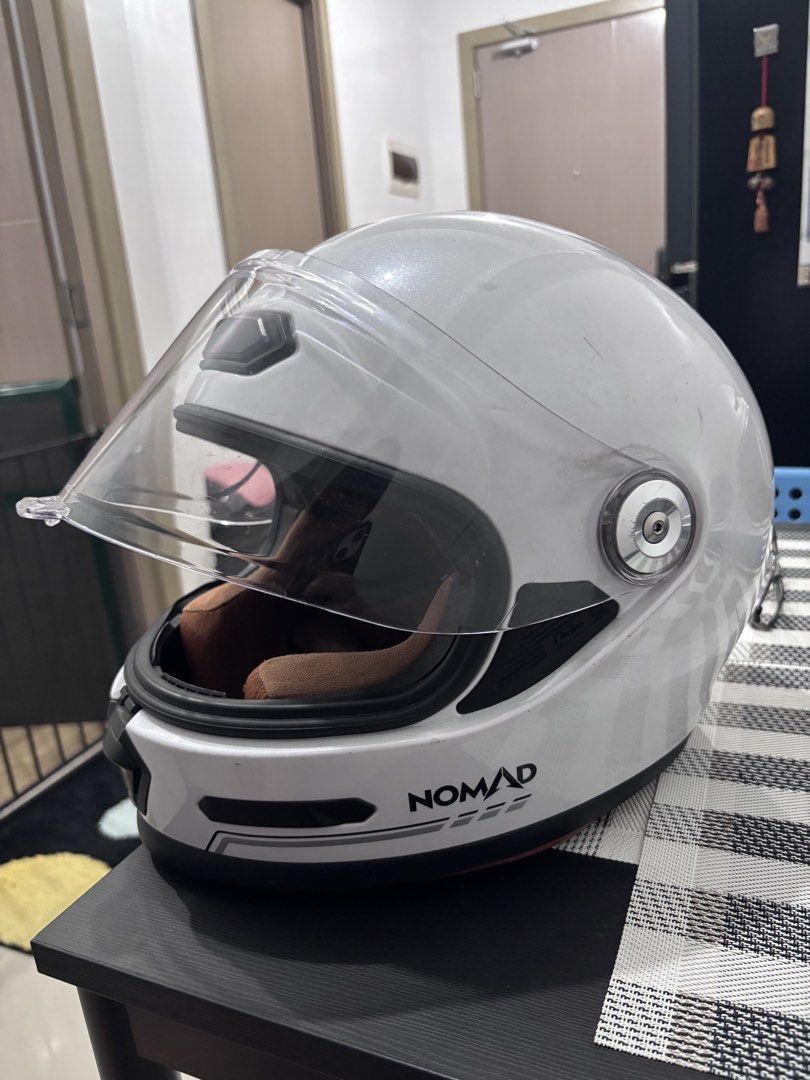 RUSH Nomad Camino Classic Full-face Helmet (Category: Helmets and other Riding Gears) located in Marikina City. Submitted by yourthriftco. (Listing ID 1468454415, Image 1). Description: ‼️FOR SALE‼️ Nomad Camino Classic Full-face Helmet ▪︎ Free Clear Outer Visor ▪︎ Size: XL 61 - 62 cm ▪︎ Used bot not abused ▪︎ Price : 2,500.00 RFS: Upgrade 📍 Grand Mesa Residences Fairview, Quezon City Pm for more details..