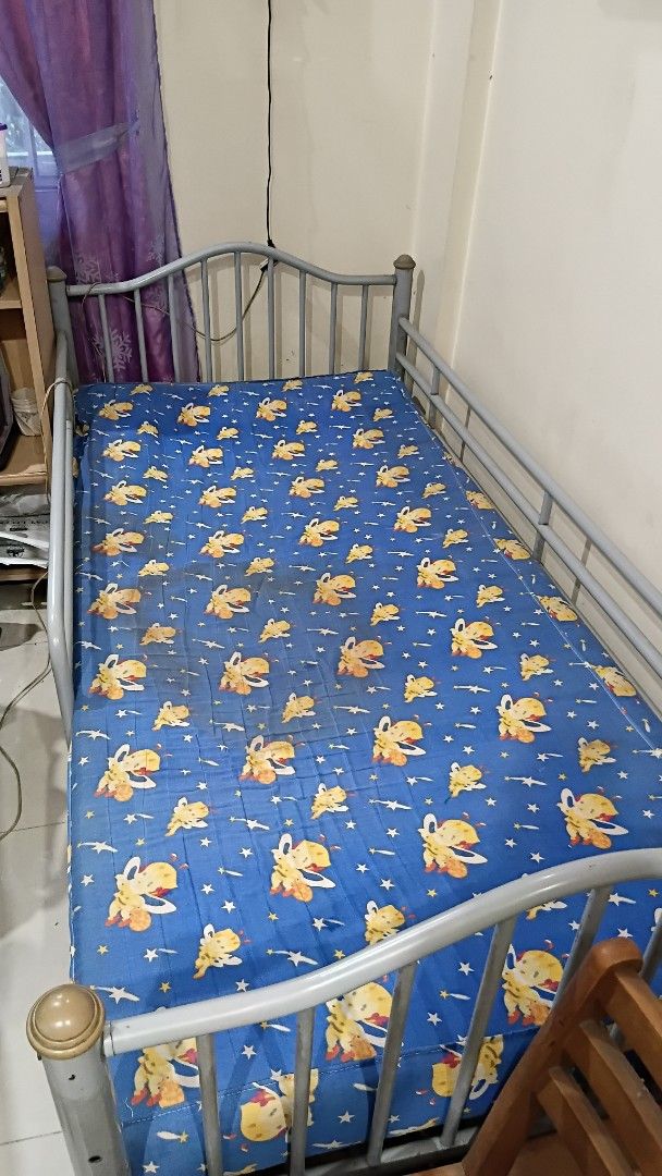 (Rush Selling) Bed Frame and Mattress Set (Single Bed) (Category: Bed Frames & Mattresses) located in Antipolo. Submitted by imperial_trader (Listing ID 1468358438, Image 1). Description: *NEGOTIABLE/OPEN TO OFFERS as well - offers will be considered until a deal is made (items are delivered to the buyer and payment is made) - auto accept price: Php 1,950 - bed frame and mattress (single bed) - will disassemble bed frame after confirmation of ord