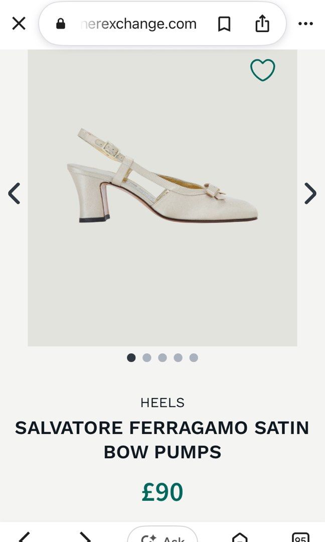 SALVATORE FERRAGAMO SATIN BOW PUMPS (Category: Heels) located in General Mariano Alvarez. Submitted by adonid (Listing ID 1468345875, Image 2). Description: SALVATORE FERRAGAMO SATIN BOW PUMPS GOOD CONDITION NORMAL SIGN OF USAGE ONLY SIZE 6 WOMEN.