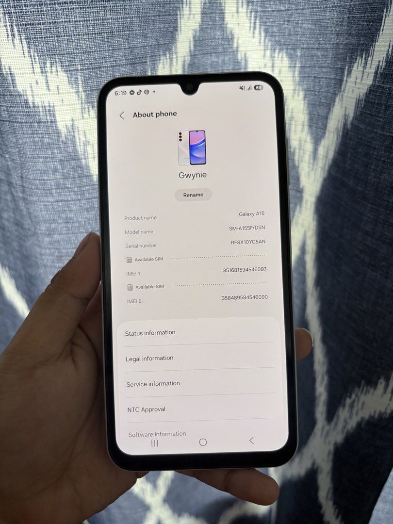 SAMSUNG A15 (Category: Android Others) located in Antipolo. Submitted by gwe_nie (Listing ID 1468343371, Image 3). Description: RFS: HINDI NAGAGAMIT NO ISSUE CASE CHARGER.