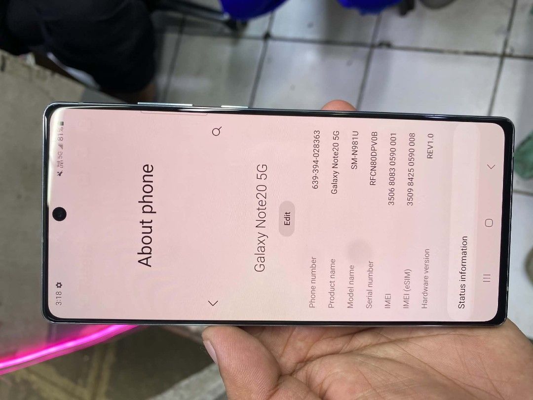 Samsung Note 20 5G (Category: Samsung) located in Pasig City. Submitted by rafmarc (Listing ID 1466534096, Image 1). Description: 📱 SAMSUNG GALAXY NOTE 20 5G — 128GB 🇺🇸 US VERIZON VARIANT 💰 ₱8,500 NEGOTIABLE 🔄 OPEN FOR SWAP + CASH QUICK SPECS: • 8GB RAM + 128GB ROM • Snapdragon 865+ Processor • 6.7” Dynamic AMOLED 2X • 5G | eSIM + Physical SIM • On-display Fingerprint Scanner • Triple Rear Camera 🎮 GOOD FOR HEAVY GAMING! ⚠️ ISSUE: Slight AM