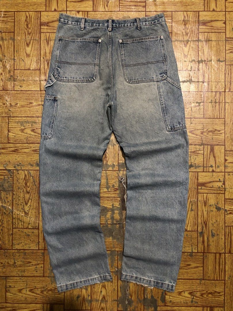 SANBAI STUDIO DOUBLE KNEE CARPENTER DENIM PANTS (Category: Jeans) located in Dasmarinas. Submitted by corenyxmessy_3rd_account (Listing ID 1468463826, Image 2). Description: waist - 34 length - 46.5 hem - 9.5.
