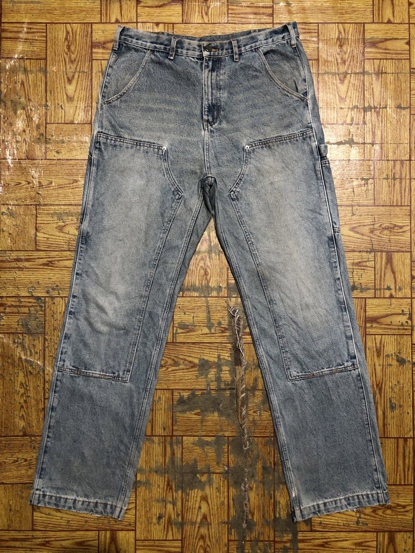 SANBAI STUDIO DOUBLE KNEE CARPENTER DENIM PANTS (Category: Jeans) located in Dasmarinas. Submitted by corenyxmessy_3rd_account (Listing ID 1468463826, Image 1). Description: waist - 34 length - 46.5 hem - 9.5.