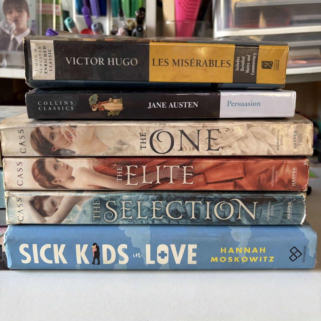 Second Hand Books For Sale (Category: Storybooks) located in Caloocan City. Submitted by mon_cheeri (Listing ID 1468320534, Image 1). Description: Love is an Illusion - barely opened; 600 Red Queen Trilogy - Well-used; 300 Les Miserables - well-used; 100 Persuasion - barely opened; 100 The Selection Trilogy - well-used; 450 Sick Kids in Love - well-used; 120.
