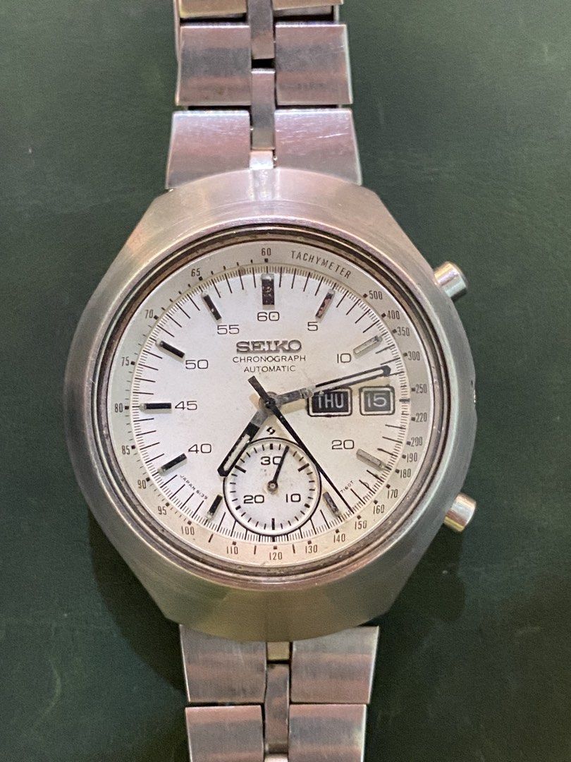 Seiko 6138-7101 storm trooper (Category: Men's Watches) located in Cebu City. Submitted by unoverse_vntg (Listing ID 1468289141, Image 3). Description: Seiko 6138-7101 Helmet "storm trooper" Automatic Year 1978 Chronograph reset zero Quickset Working perfect Newly serviced and regulated Original fishbone seiko bracelet Untouched/unpolished All original parts No aftermarket fitted 1month mechanical warranty .