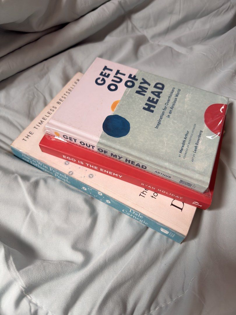 Self help books (Category: Storybooks) located in Taguig. Submitted by wtfprkjm (Listing ID 1468329262, Image 1). Description: Get Out of My Head (Meredith Arthur) - 150 Ego Is The Enemy (Ryan Holiday) - 200 How to Win Friends and Influence People (Dale Carnegie) - 200.