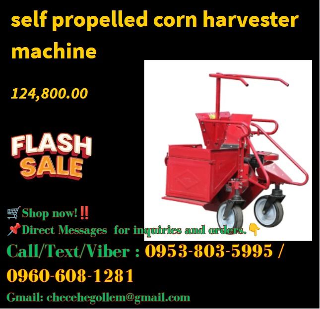 self propelled corn harvester machine (Category: Everything Else Others) located in Caloocan City. Submitted by happystorm_d41630 (Listing ID 1468360206, Image 1). Description: ★Form factor: 1200*850*1200mm. ★Weight of the whole machine: 105 kg. ★Matching power: 10-22 horsepower hand tractor. ★Calibration power: 7-16KW. ★Job width: 470mm. ★Use line spacing: ≥ 400mm. ★Operation efficiency: ≥ 1 mu / hour. ★Recovery: 97%. ★Receiving box capacity: 35