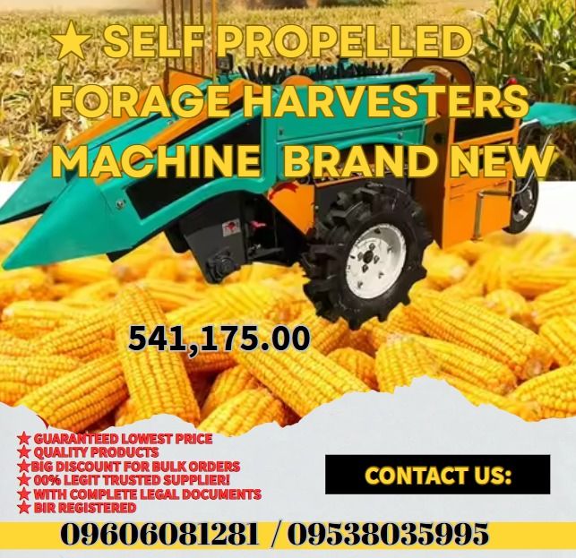 SELF PROPELLED FORAGE HARVESTER MACHINE BRAND NEW (Category: Everything Else Others) located in Caloocan City. Submitted by ultimatebi56643 (Listing ID 1468360368, Image 1). Description: ★External dimensions: 3650*1000*1270 ★(Wooden box dimensions: Secondary peeling machine wooden box dimensions: Length 2650×Width 1000×Height 1400mm, around 730kg mm) ★Total weight: 600kg ★Engine brand: Changzhou water-cooling diesel engine ★Start method: electric