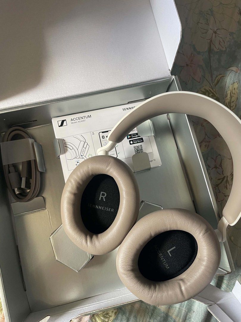 Sennheiser Accentum Wireless Headphones ACAEBT (Category: Headphones & Headsets) located in Manila. Submitted by zxcdubs (Listing ID 1468381644, Image 2). Description: - Brand: Sennheiser Accentum Wireless Headphones - Color: Beige (Model ACAEBT) - Condition: Unused with protective stickers still attached to the earcups - Inclusions: Original box, charging cable, and quick start guide - Shipping: lalamove or grab or meet-up upon request.