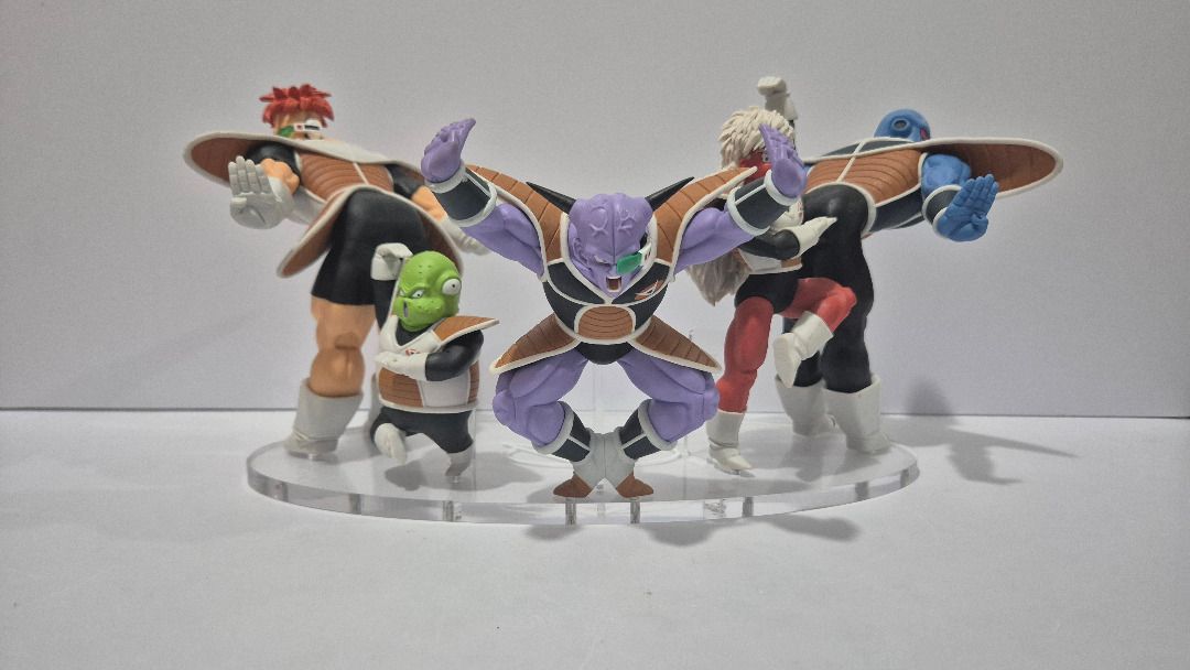 SEW Dragon Ball Z Ginyu Force Figure Set (Category: Figurines & Statues) located in San Leonardo. Submitted by rhize012 (Listing ID 1468488885, Image 1). Description: SEW Ginyu Forces Set of 5 (with Custom Base) (loose) (Issue: As Is/missing Original Base) - 2500.