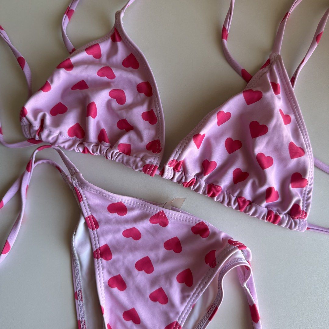 Shein Pink Heart Bikini (Category: Bikinis & Swimsuits) located in Santa Rosa. Submitted by ceyllective (Listing ID 1468448985, Image 3). Description: no pads.