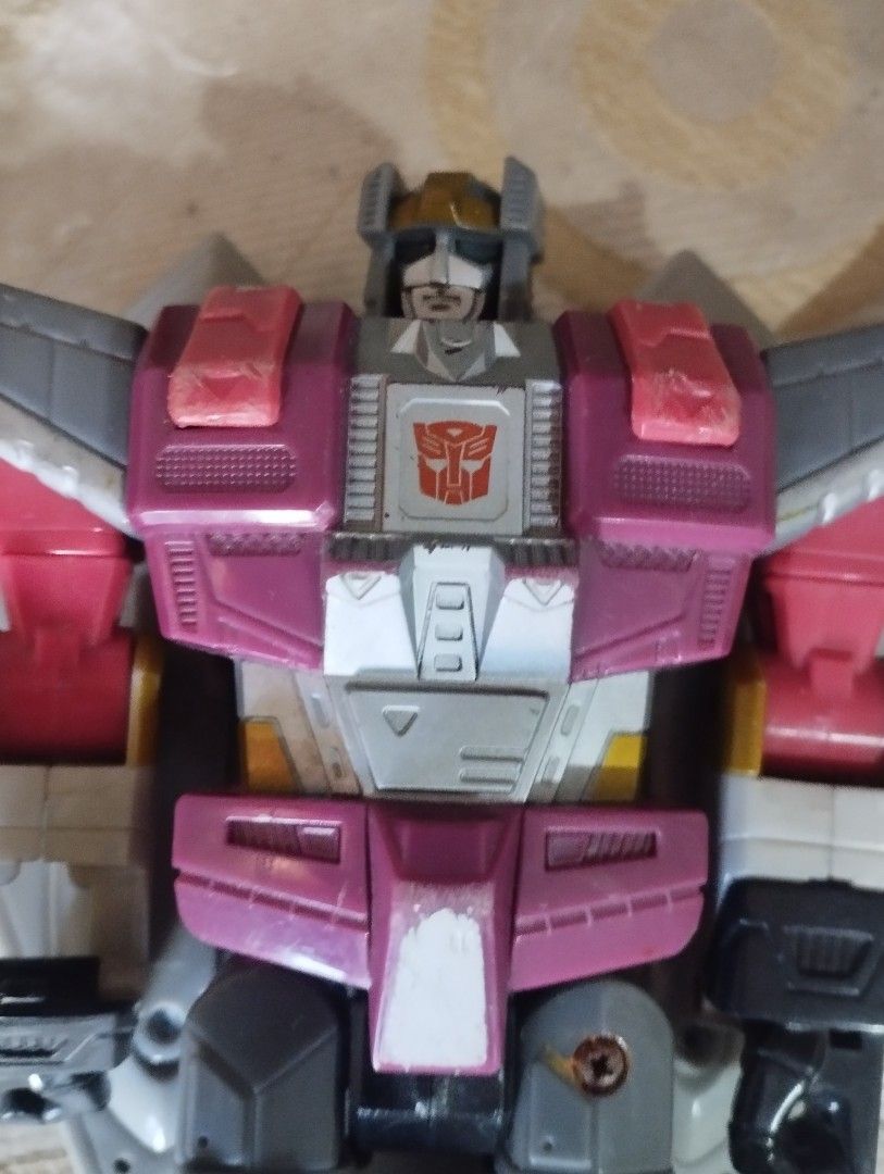 SILVERBOLT TRANSFORMERS TOY (Category: Action & Battle Toys) located in Mandaluyong City. Submitted by LEATHERFACE (Listing ID 1468358307, Image 2). Description: - Item: Hasbro Transformers Universe 2.0 Silverbolt Action Figure (2008) - Mode: Converts into a jet fighter - Condition: Loose, missing weapon accessory, with paint chipping on the torso and waist area - Playability: Joints still hold poses decently - Ideal for: Completing an Autobot Ae