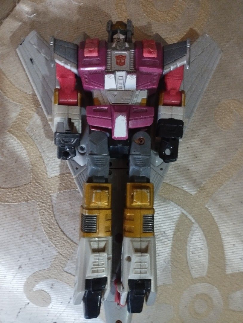 SILVERBOLT TRANSFORMERS TOY (Category: Action & Battle Toys) located in Mandaluyong City. Submitted by LEATHERFACE (Listing ID 1468358307, Image 1). Description: - Item: Hasbro Transformers Universe 2.0 Silverbolt Action Figure (2008) - Mode: Converts into a jet fighter - Condition: Loose, missing weapon accessory, with paint chipping on the torso and waist area - Playability: Joints still hold poses decently - Ideal for: Completing an Autobot Ae