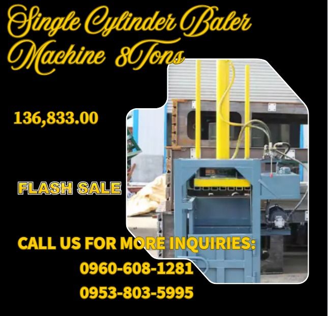 Single Cylinder Baler Machine 8Tons (Category: Everything Else Others) located in Caloocan City. Submitted by boldhawk_09f8ee (Listing ID 1468360559, Image 1). Description: ★ELECTRIC MACHINE: 5.5kw ★OIL CYLINDER: 115 ★OIL PUMP: 316 ★OVERALL DIMENSION: 1250*650*2300 ★PACKING SIZE: 600*400*600 .
