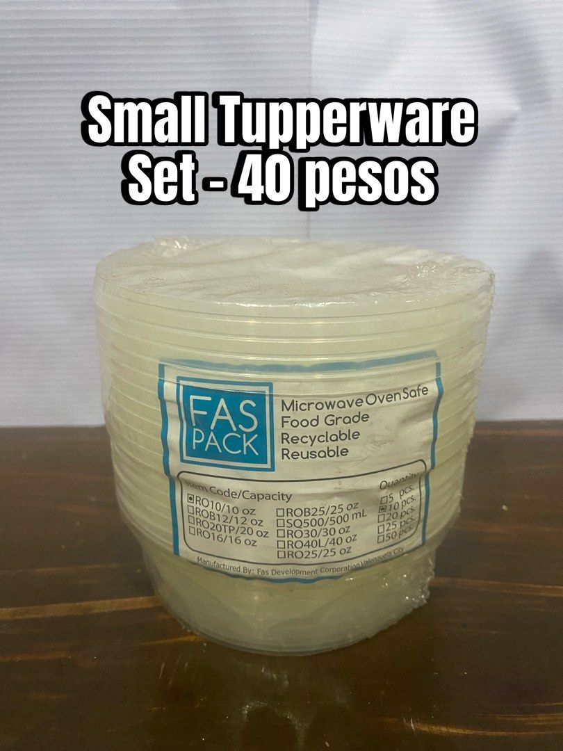 Small Tupperware Set (Category: Other Kitchenware & Tableware) located in Manila. Submitted by dealrack (Listing ID 1468446944, Image 1). Description: .