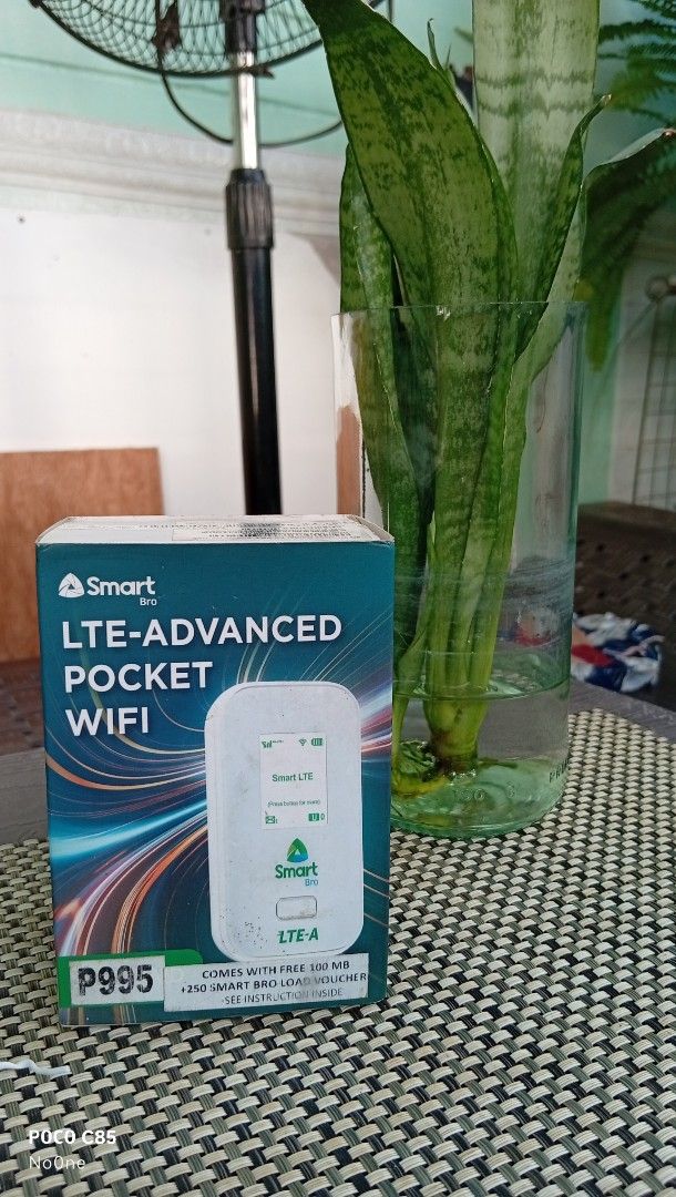 Smart Bro LTE-A Pocket WiFi FX-PR4 (Category: Networking) located in Cavite. Submitted by richard.heart (Listing ID 1468333289, Image 1). Description: - Model: Smart Bro LTE-Advanced FX-PR4 - Condition: Complete with original box, manuals, and battery - Battery Capacity: 3000mAh for long-lasting use - Features: Fast mobile internet with carrier aggregation technology - Compatibility: Ready to use with Smart network SIM cards - Inclusion: Everythi