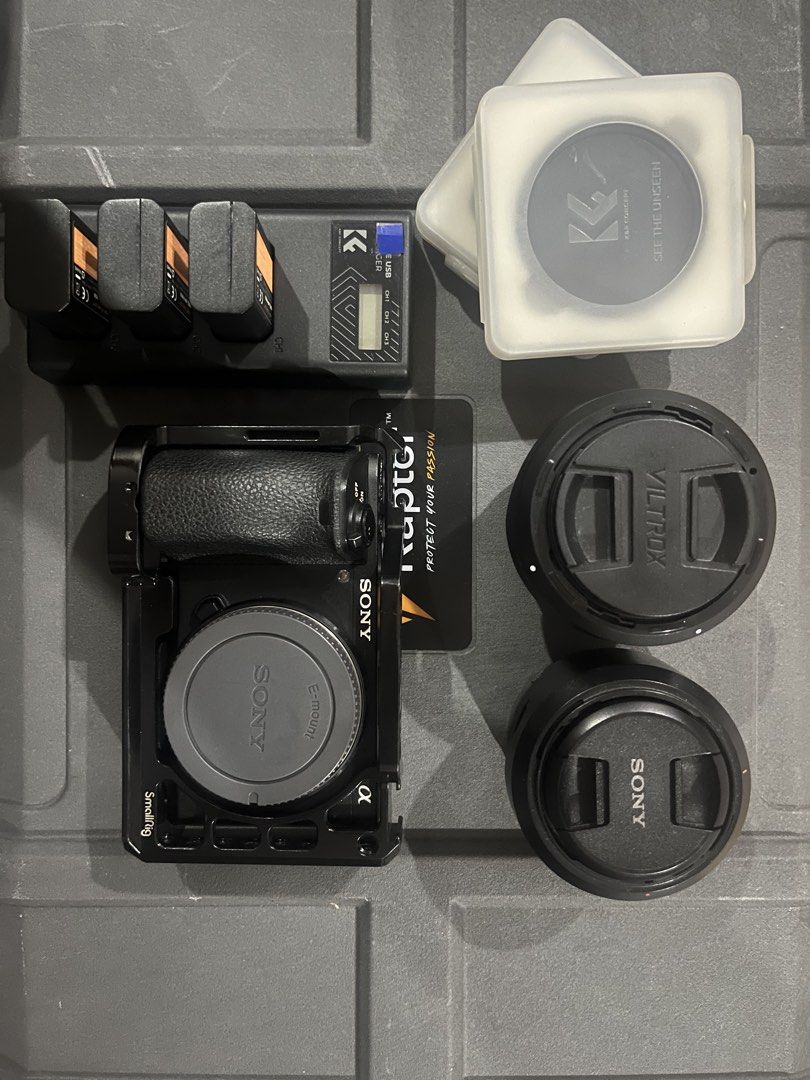 Sony A6500 (Category: Cameras) located in Manila. Submitted by tuazonvenj64424 (Listing ID 1468381084, Image 1). Description: Selling my Sony A6500 pack with Sony 35mm f1.8, Viltrox 56mm f1.7, Small Rig cage, 3pcs Battery with Charger KnF and 2 pcs KnF ND Filter Ive been using this cam more on video thats why it has low shutter count.
