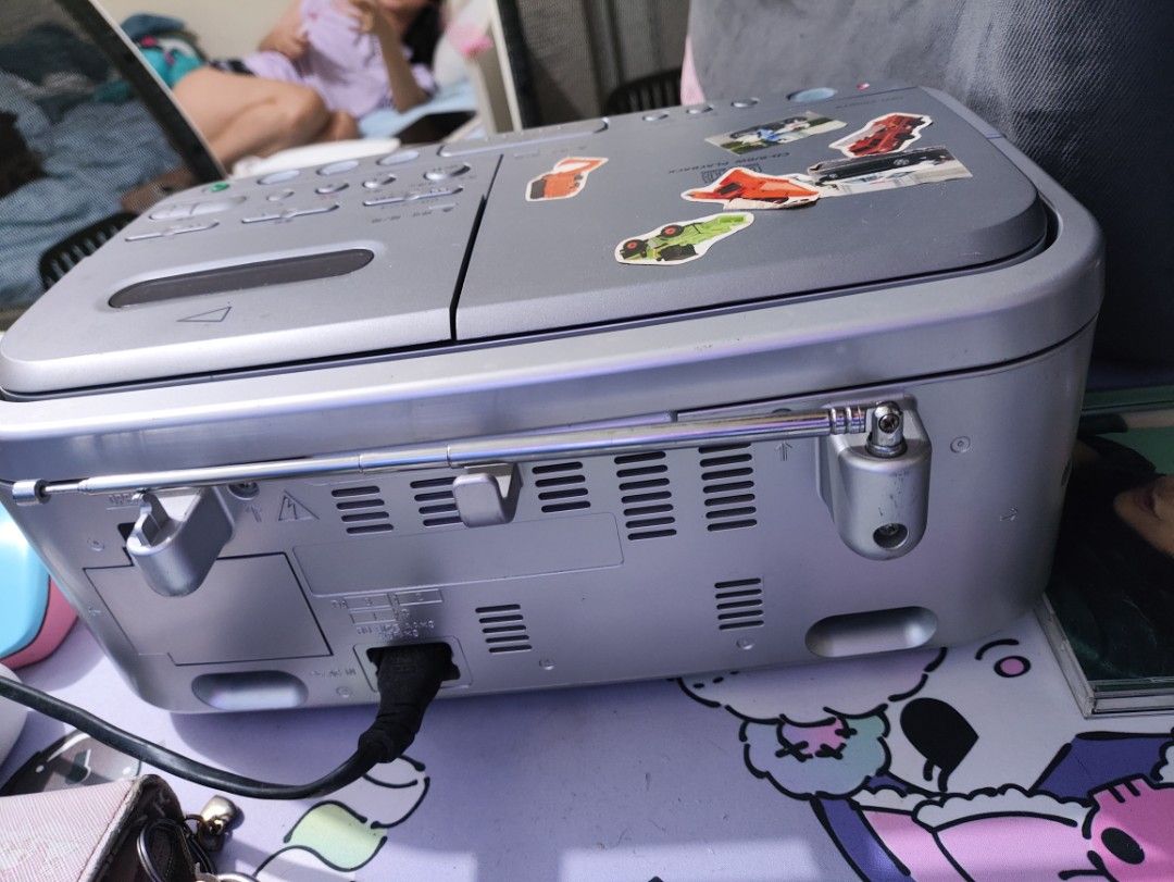 Sony CFD-E500TV Portable CD Player ONLY (Category: Portable Music Players) located in Imus. Submitted by hibikiya (Listing ID 1468333176, Image 3). Description: CD Lens KSS213C Working, Original, and User serviceable NO Aux out Cassette stuck AS-IS Radio Japan Standard As-is Headphone out OK AA Batteries 100v Imus Cavite.