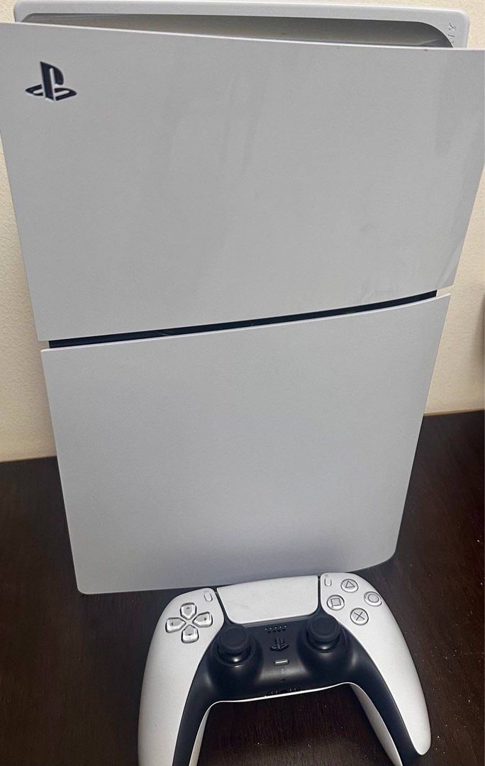 Sony PlayStation 5 Slim Console with Disc Drive (Category: PlayStation) located in Manila. Submitted by mndttt (Listing ID 1468346843, Image 1). Description: - Item: Sony PlayStation 5 Slim Console with Disc Drive - Model: CFI-2018 A01 (Original box included) - Controller: DualSense Wireless Controller (White & Black) - Inclusions: Power cord, HDMI cable, USB cable, and printed materials - Condition: Exactly as pictured, complete set - Shipping c