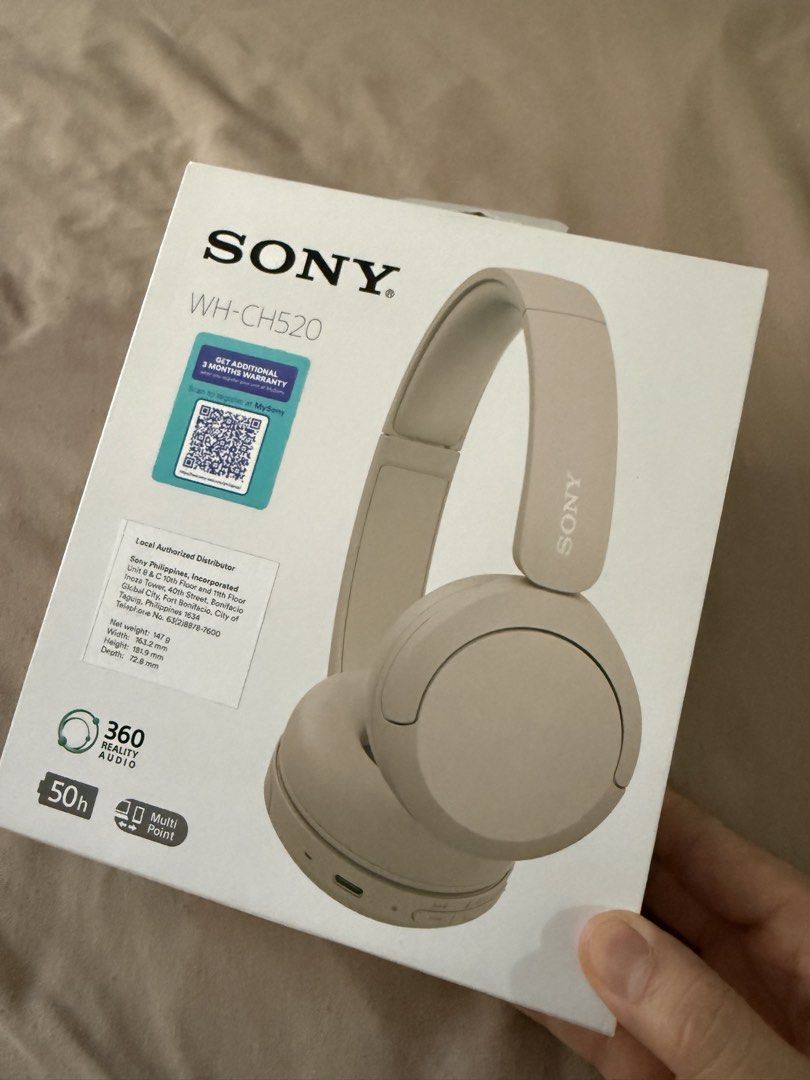 Sony WH-CH520 Wireless Headphones (Category: Headphones & Headsets) located in Manila. Submitted by pappypao (Listing ID 1468306401, Image 1). Description: - Condition: Brand new, unopened package with seal intact - Battery Life: Up to 50 hours of playback with quick charge support - Design: Lightweight at only 147 grams for all-day comfort - Connectivity: Multipoint connection to easily switch between multiple devices - Calls: Built-in microphon