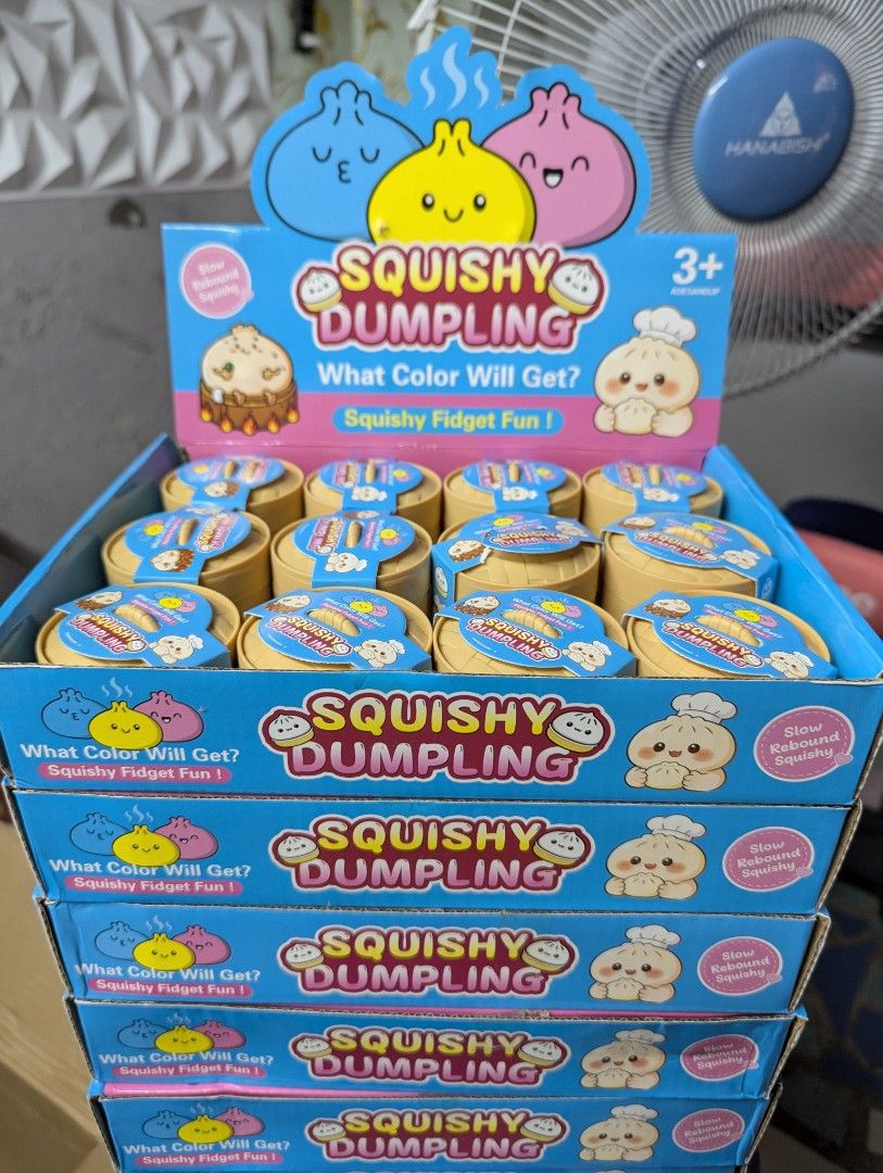Squishy Dumpling Fidget Toy Mystery Box (Category: Designer & Blind Box Toys) located in Manila. Submitted by marthney (Listing ID 1468366065, Image 2). Description: DUMPLING SQUISHY 5.5 SIZE 🥟 40PER PIECE 400PER BOX PM PM PM.