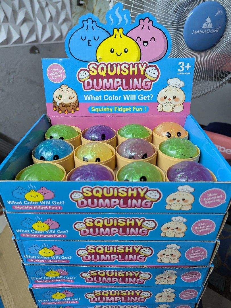 Squishy Dumpling Fidget Toy Mystery Box (Category: Designer & Blind Box Toys) located in Manila. Submitted by marthney (Listing ID 1468366065, Image 1). Description: DUMPLING SQUISHY 5.5 SIZE 🥟 40PER PIECE 400PER BOX PM PM PM.
