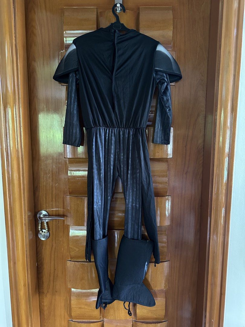 Star Wars Darth Vader Costume Size Medium (Category: Babies & Kids Fashion) located in Muntinlupa City. Submitted by belica (Listing ID 1468336148, Image 2). Description: - Authentic Star Wars Darth Vader costume (Size Medium) - Includes black jumpsuit with attached molded chest piece and shoulder guards - Features printed control panel, belt, and boot tops - Official Star Wars tag on the inside collar - Perfect for Halloween parties, cosplay, an