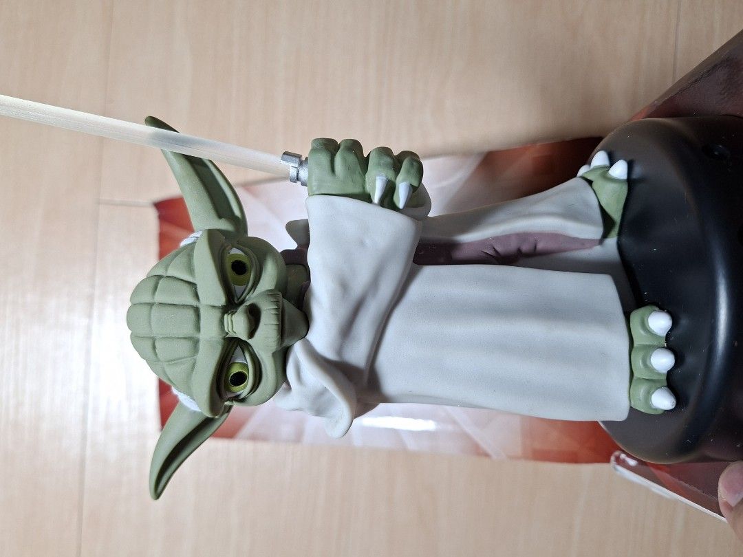 Star Wars Yoda USB Desk Protector Interactive Master Yoda Figure (Category: Figurines & Statues) located in Baguio. Submitted by restyrille77846 (Listing ID 1468315112, Image 1). Description: - Official Star Wars Yoda USB desk toy with original box and packaging - Motion-activated feature triggers light and sound - Lightsaber actually illuminates when activated - Speaks six different iconic Yoda phrases - Conveniently USB powered for your desk se