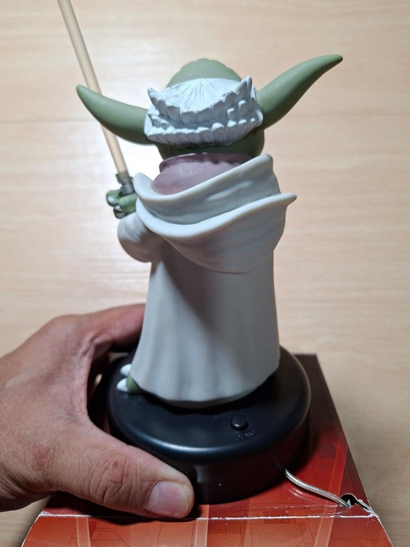 Star Wars Yoda USB Desk Protector Interactive Master Yoda Figure (Category: Figurines & Statues) located in Baguio. Submitted by restyrille77846 (Listing ID 1468315112, Image 2). Description: - Official Star Wars Yoda USB desk toy with original box and packaging - Motion-activated feature triggers light and sound - Lightsaber actually illuminates when activated - Speaks six different iconic Yoda phrases - Conveniently USB powered for your desk se