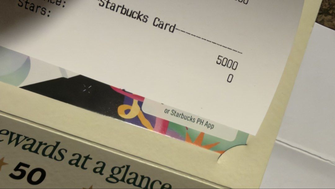 Starbucks Card Gift Card 5000 (Category: Vouchers) located in Manila. Submitted by peter_iv (Listing ID 1468298125, Image 2). Description: - Brand new, unused physical Starbucks card - Loaded with ₱5,000 value (receipt included) - Comes with official Starbucks card holder and sleeve - Perfect gift idea for coffee lovers - Guaranteed authentic and ready for use - can be used multiple times until 5k value is spent - can meet up or you can pay and j
