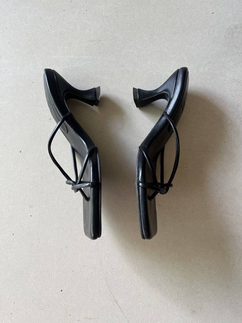 Size 5 Strappy Black Heels | Chunky Heels Size 5 (Category: Heels) located in Samal. Submitted by instyle.recessionista (Listing ID 1468350695, Image 3). Description: 💛Love Gabbie strappy heels💛 Bought online for 850 selling now for only ‼️650‼️ - Color: Classic black - Size: 5 (23CM) - I'm 22.5CM and this fits me well - Design: Square open toe with thin straps and kitten heel - Condition: Worn a few times - still looks new - Perfect for: Night