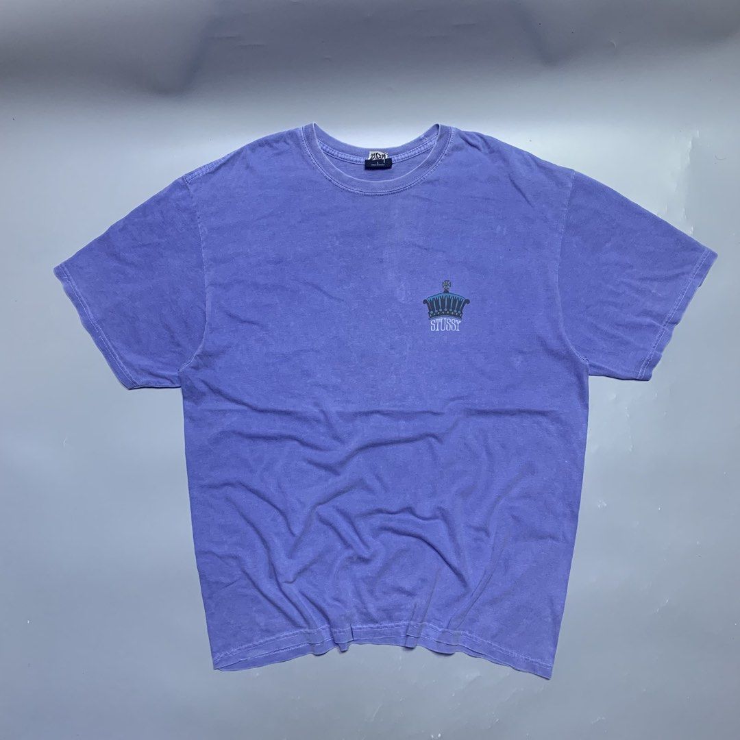 STUSSY CROWN TEE (Category: Tshirts & Polo Shirts ) located in Cabanatuan. Submitted by _w2keed (Listing ID 1468476970, Image 2). Description: Size: L (W22.5' x L29') Condition: 9/10 Color rate: 9/10 Issue/s: 2pinholes & minimal loose stitch at upper back.